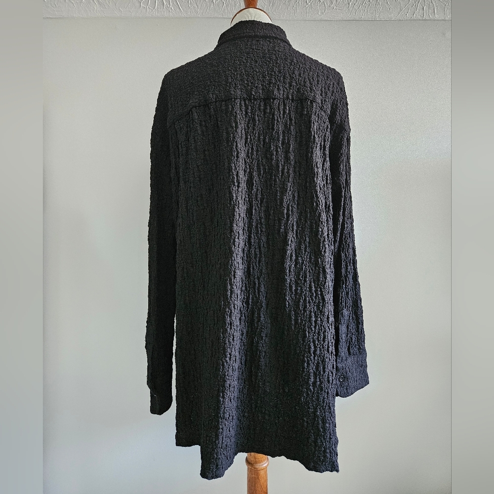 Black Textured Versatile Button Up - image 8